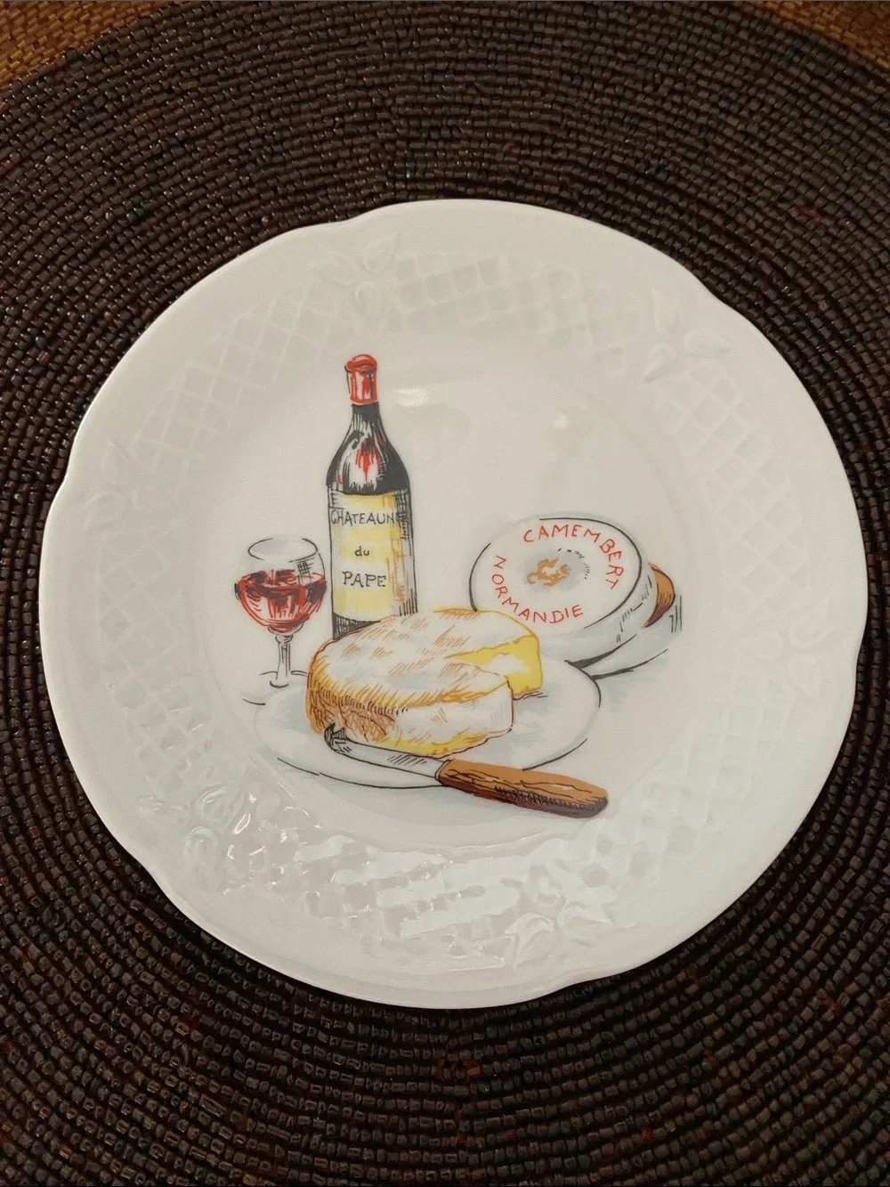 Philippe Deshoulieres Limoges Cocktail Plates Boxed Set of 6